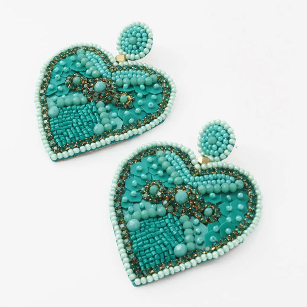 My Doris Heart Earrings - Turquoise