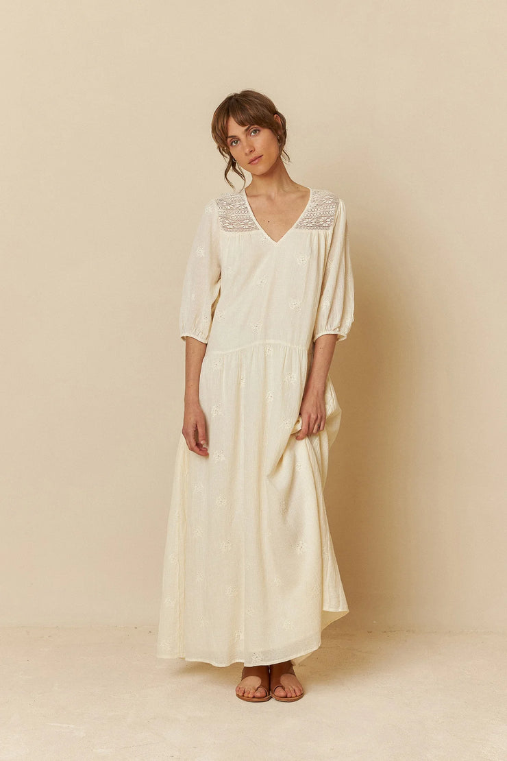 Indi & Cold Cream Maxi Dress