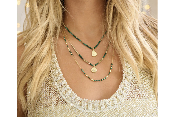 Boho Betty Necklace - Allat Malachite & Gold Necklace