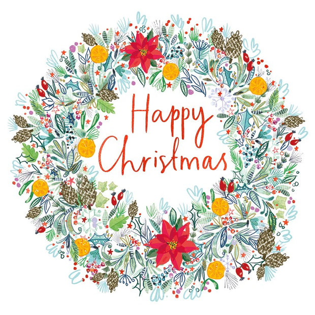 The Art File Charity Christmas Cards 6 Pack - Poinsettia & Wreath