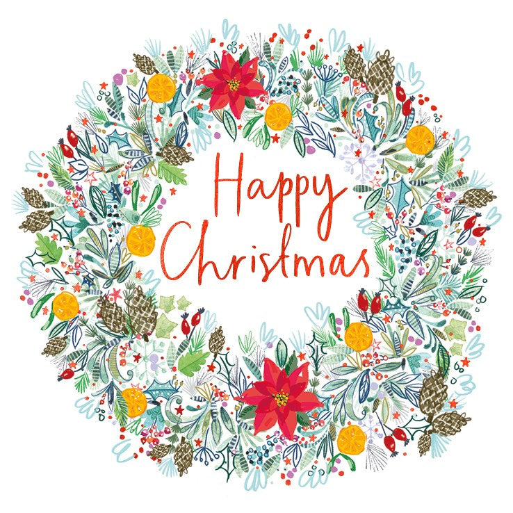 The Art File Charity Christmas Cards 6 Pack - Poinsettia & Wreath