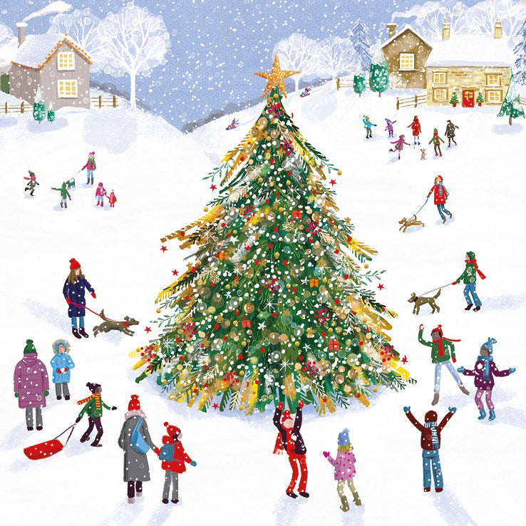 The Art File Charity Christmas Cards 6 Pack - Village Christmas Tree