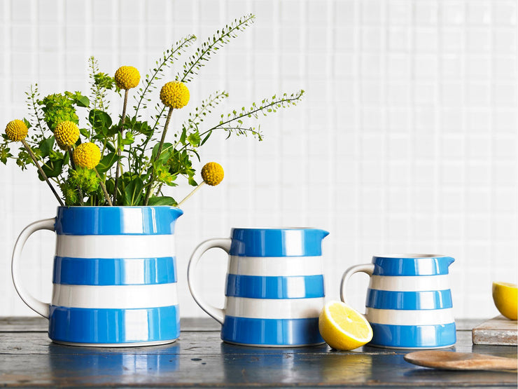 Traditional Cornishware Dreadnought Jugs - Blue