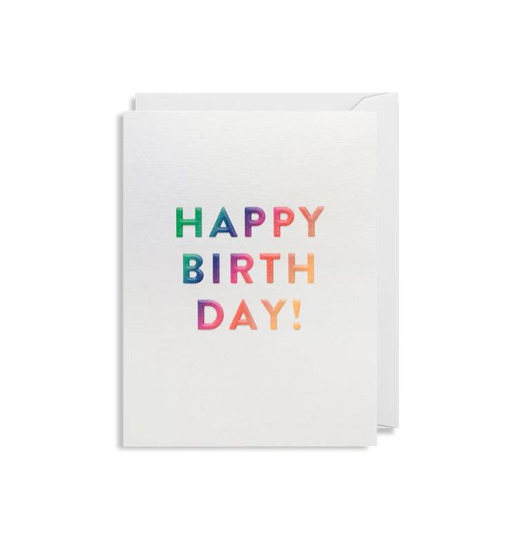 Happy Birthday Coloured Holographic Card Mini Card