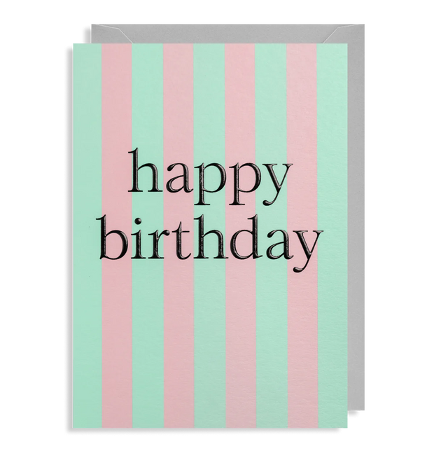 Striped Happy Birthday Card