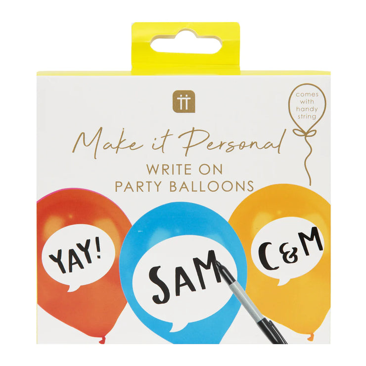 Birthday Brights Writable Balloons