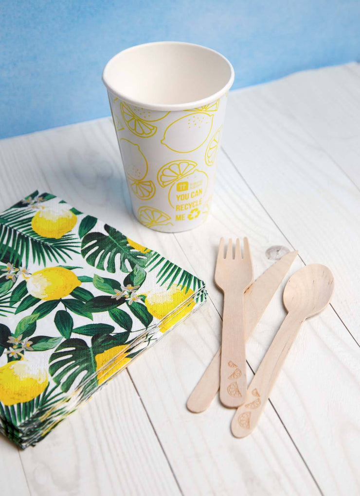 Boho Lemon Wooden Cutlery