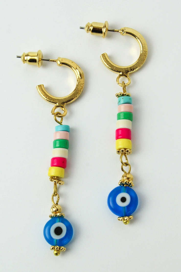 My Doris Beaded Rainbow Eye Drop Earring