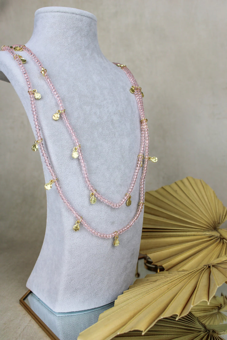 My Doris Facet Beaded Long Necklace with Charms