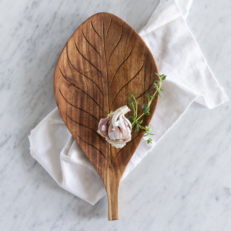 Carved Leaf Serving Board