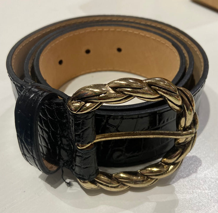 FRNCH Black Leather Jenny Belt