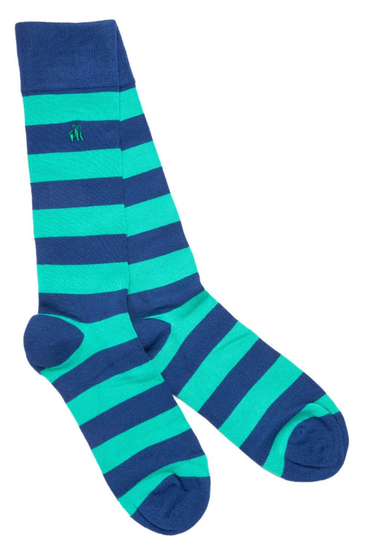 Swole Panda Men's Striped Bamboo Socks - Size 7-11