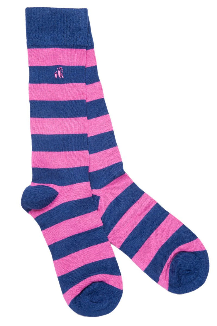 Swole Panda Men's Striped Bamboo Socks - Size 7-11