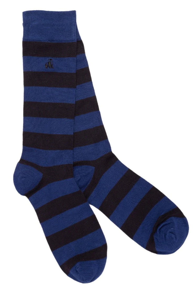 Swole Panda Men's Striped Bamboo Socks - Size 7-11