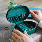 Starry Night Velvet Oval Jewellery Box - Teal